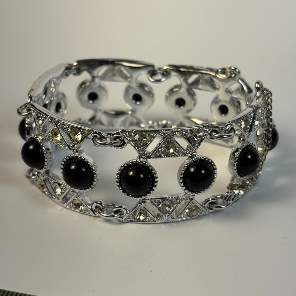 Vintage Bracelet Bundle Silver Tone Black Napier Sarah Coventry Signed - Picture 11 of 14